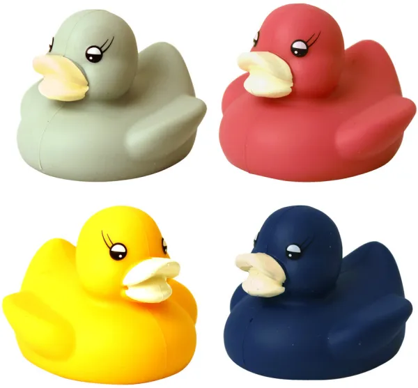 Silikonbadeender, rød, gul, grønn eller blå - 1 stk