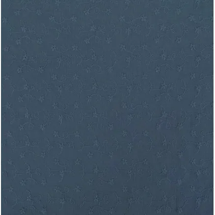 Bomullsstoff med broderi 135cm 1107 Mørk Blå - 50cm
