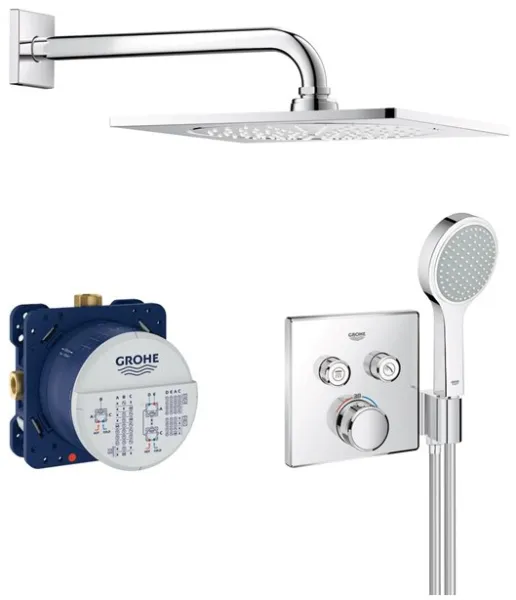 Grohe Grohtherm SmartControl Dusjsett med takdusj, krom
