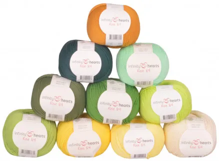 Infinity Hearts Rose 8/4 Garnpakke 19 Grøn og Gul nyanser - 10 stk - Grøn og Gul nyanser