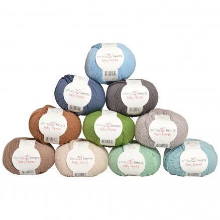 Infinity Hearts Baby Merino Garnpakke 03 Naturens farger - 10 stk - Infinity Hearts Baby Merino Garnpakke 03 Naturens farger