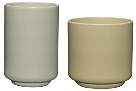 Hübsch Deux Potte Sett av 2 Lysegrønn/Sand