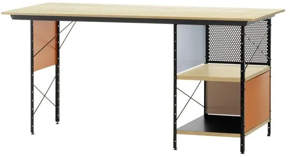 Vitra Eames EDU Skrivebord Sort/Oransje/Blå/Bjørk