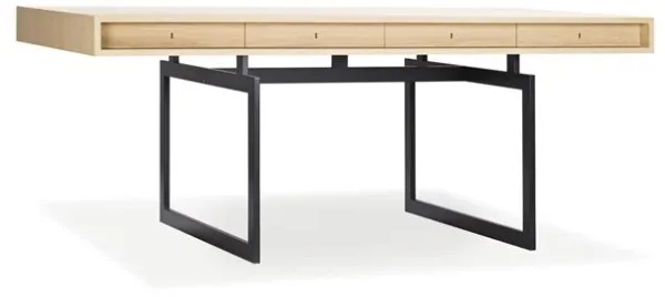 Karakter Office Desk Hvit Beiset Eik/Grå