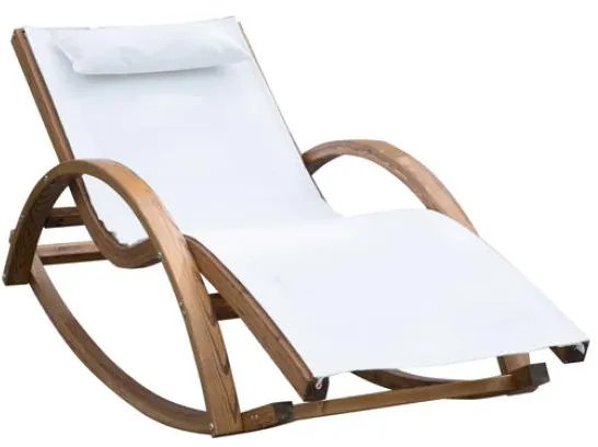 Homeville Lux solseng i lerketre m. gyngefunksjon 150x60x50cm